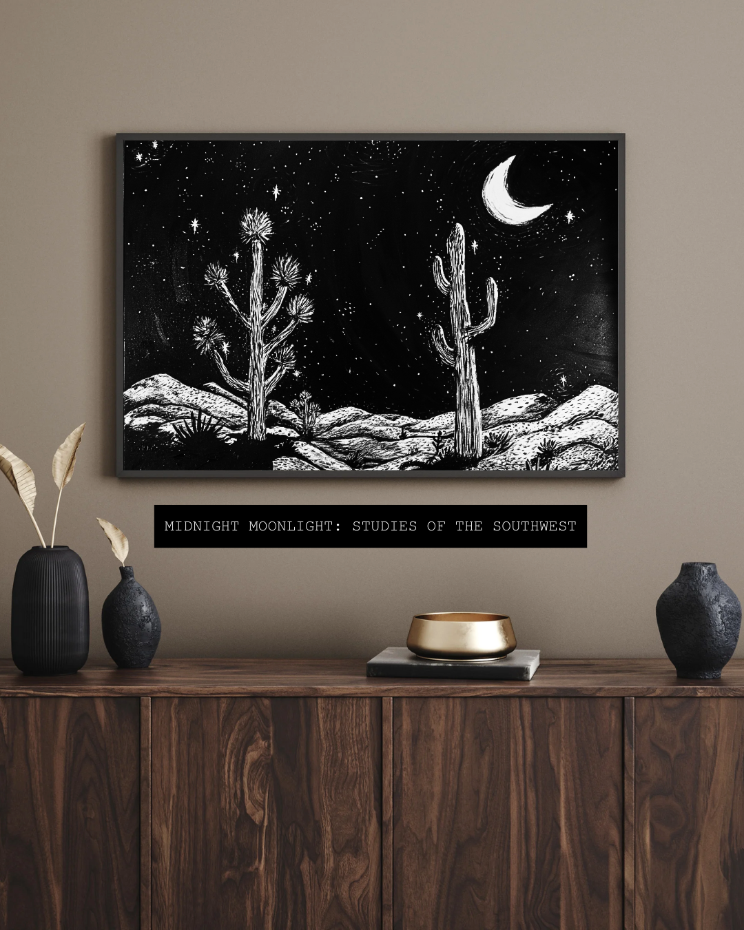 Midnight Moonlight Unframed or Framed Fine Art Print (30 × 24 inch)- Studies of the Southwest (Copy)