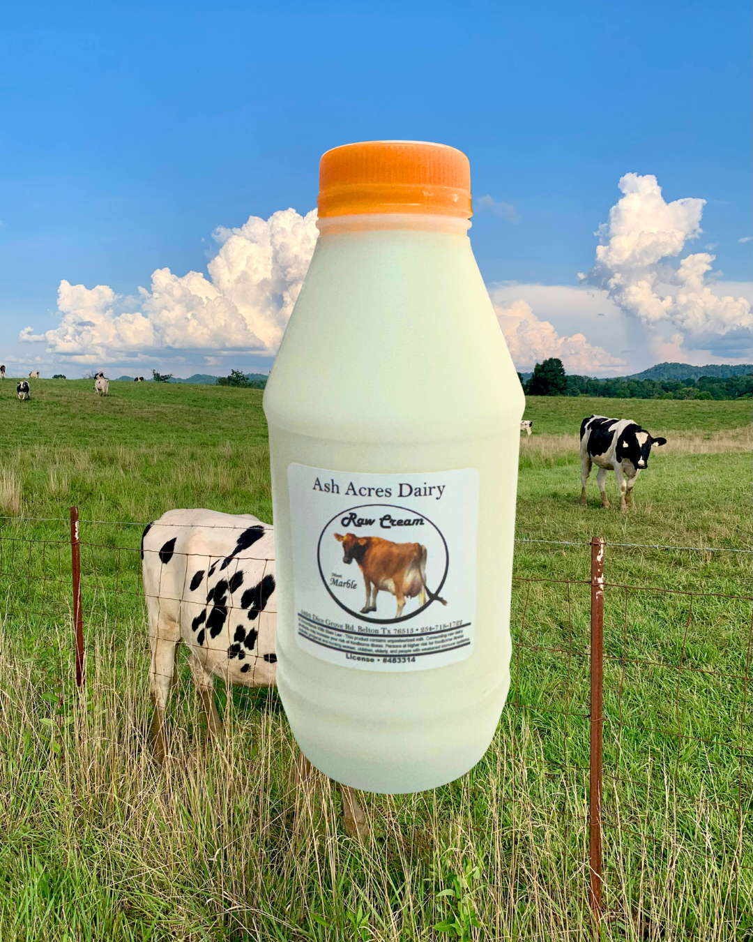 Ash Acres 1 Pint A2 Raw Cows Cream