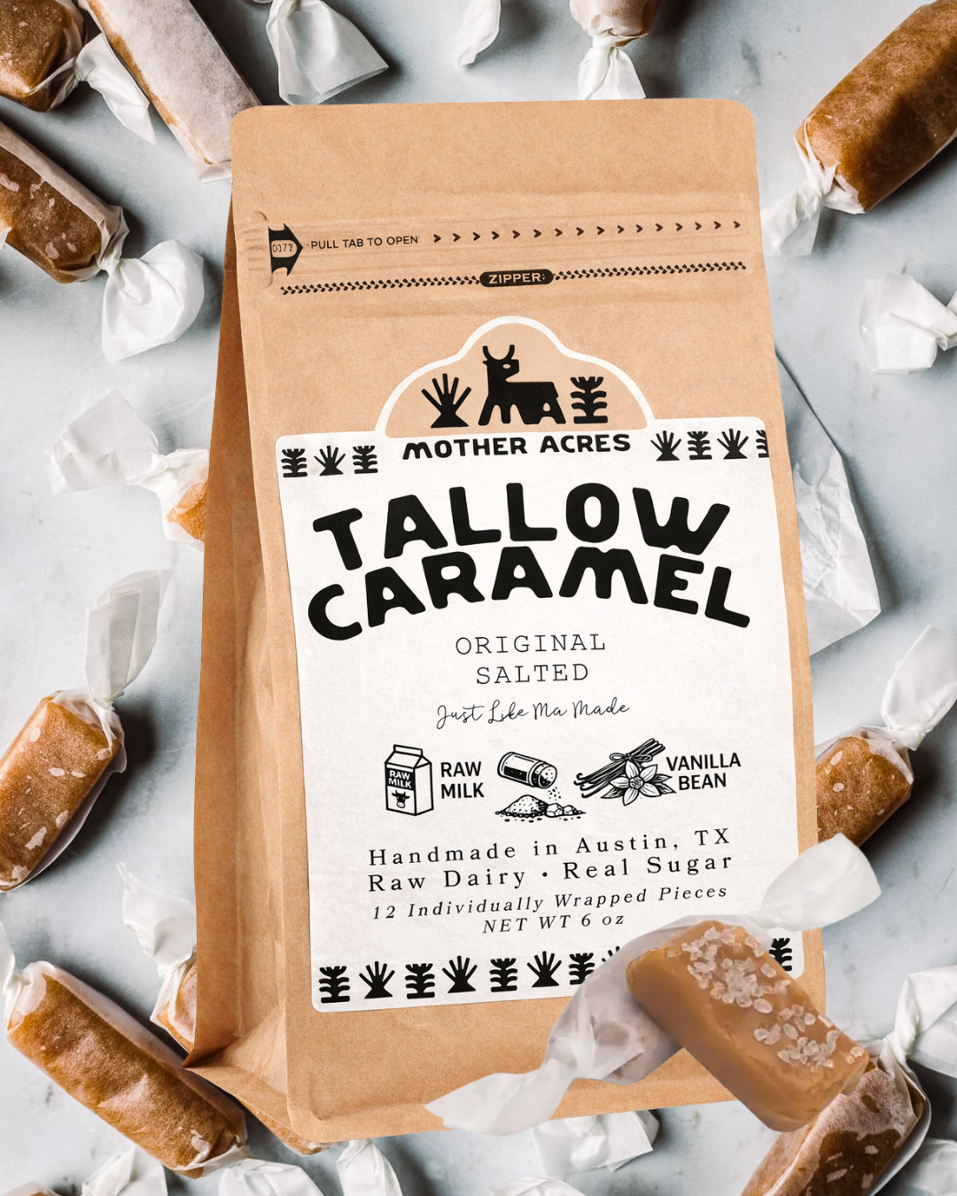Mother Acres Tallow Caramels - Original Salted 12 pieces