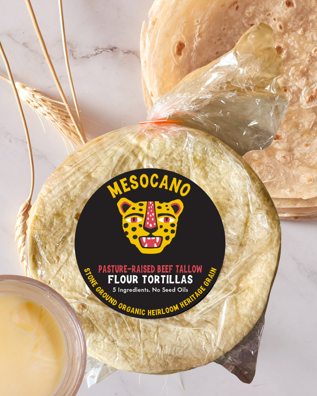 Mesocano Beef Tallow Flour Tortillas - 1 Pack (10 Tortillas Total)