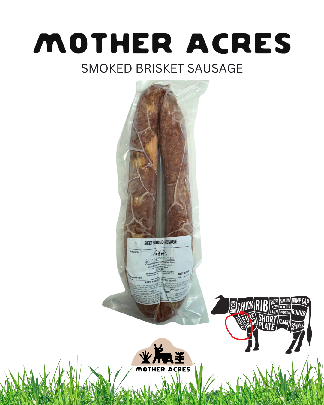 ATX Iron Gym $13 Grass Fed Smoked Brisket Beef Sticks 1 lb (PICK UP ONLY AT ATX IRON)
