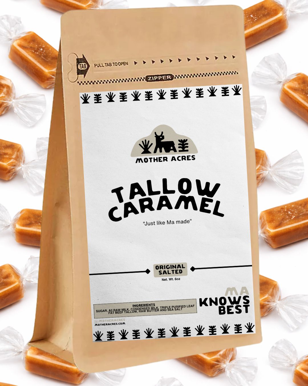 Mother Acres Tallow Caramels - Original Salted 12 pieces
