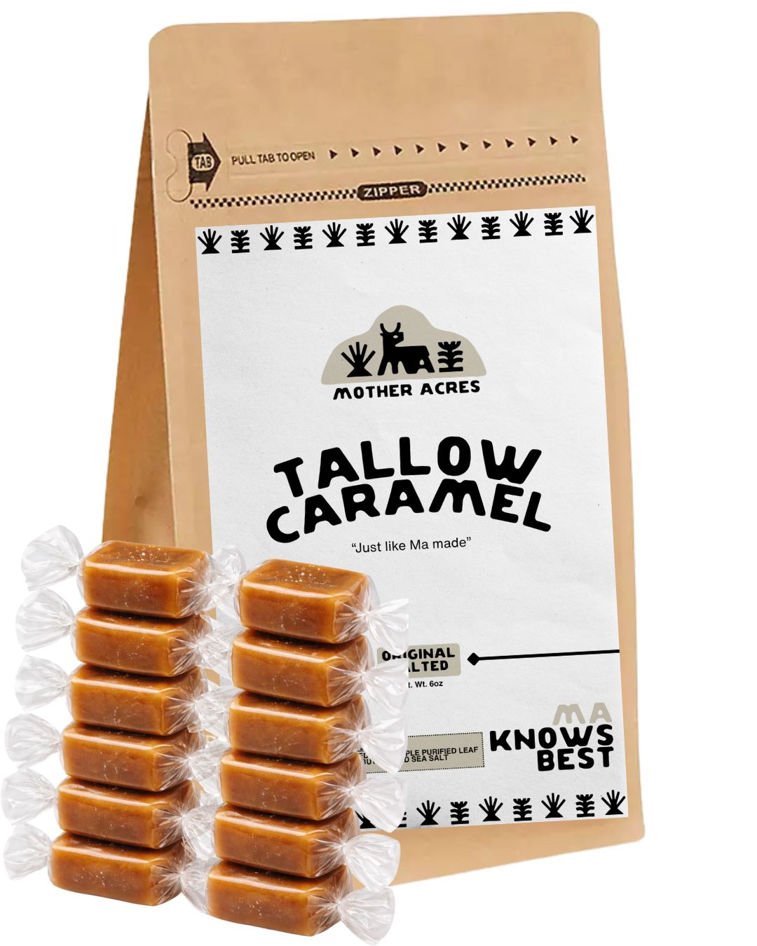 Mother Acres Tallow Caramels - Original Salted 12 pieces