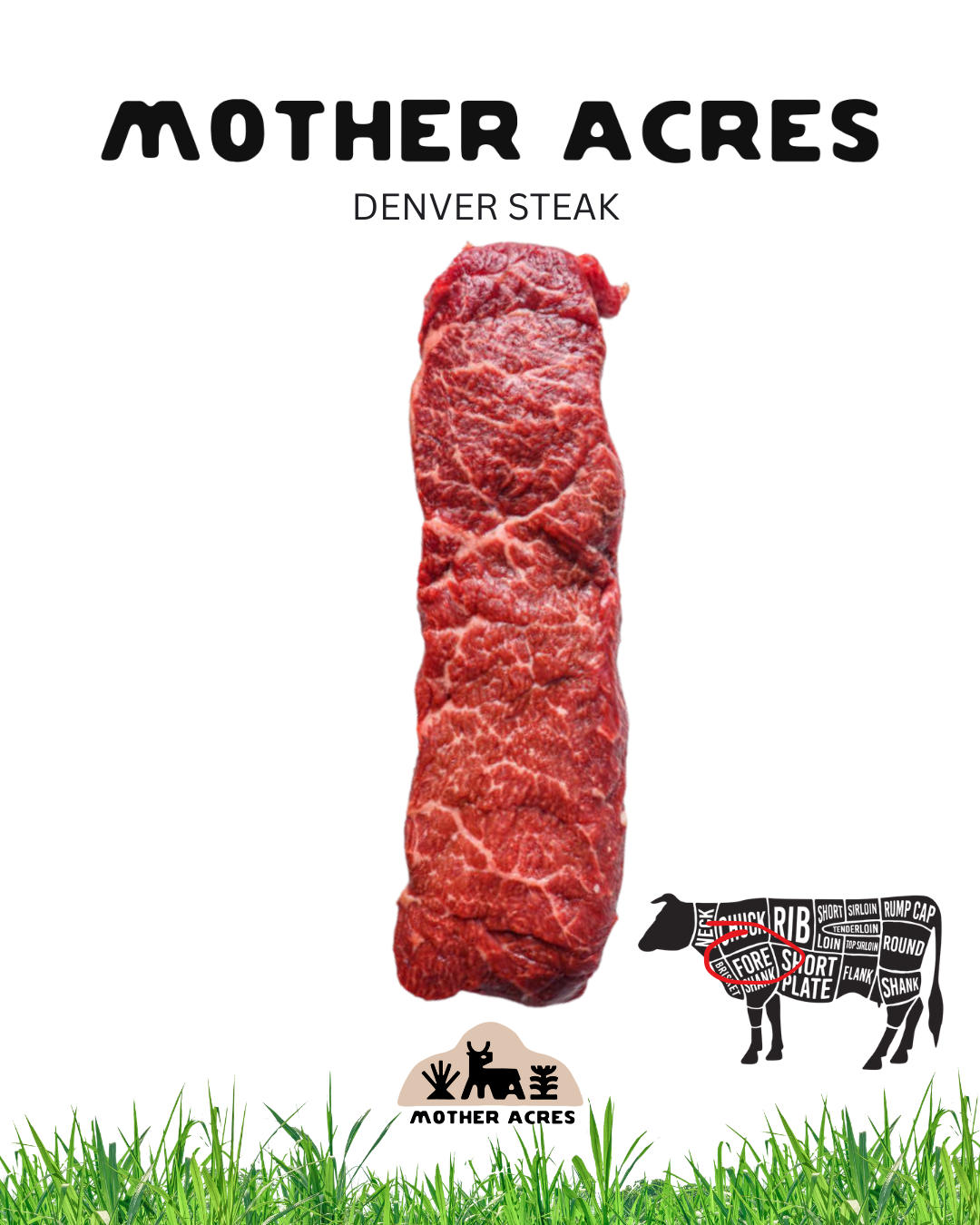 Grass Fed Beef Single Denver Steak