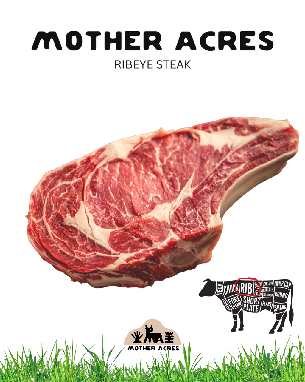 Grass Fed Beef Single Bone In Ribeye Steak