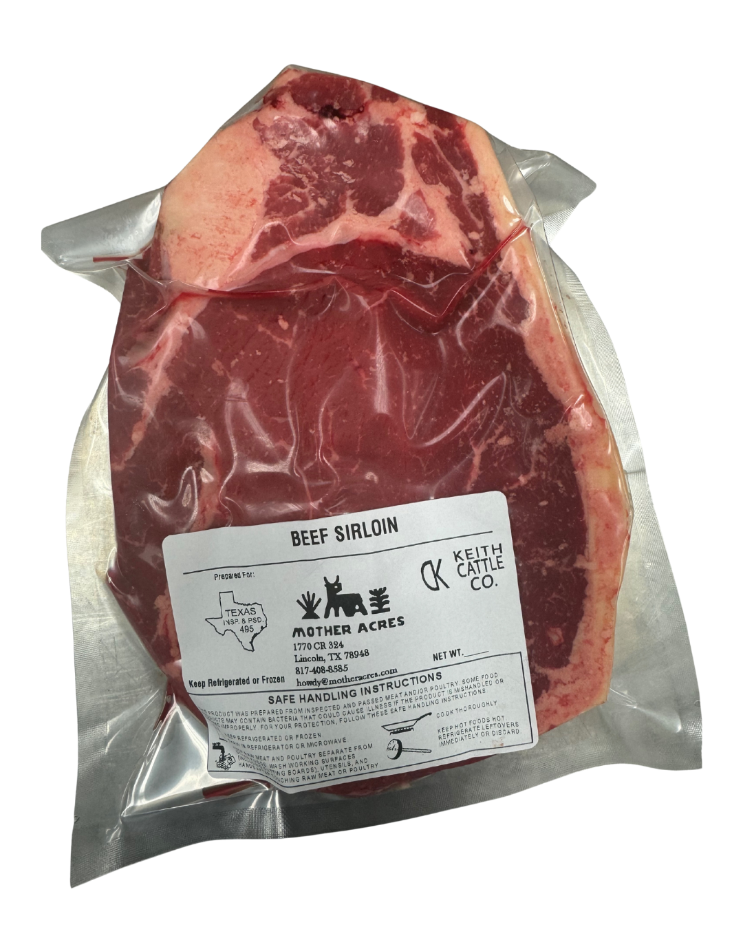Grass Fed Beef Single Bone In Sirloin Steak